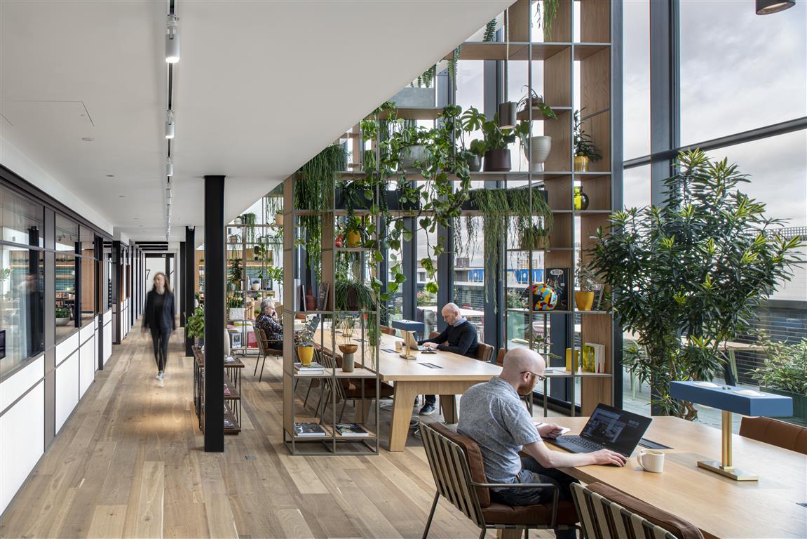 High ceilings and natural daylight, Fora, Arnold House, London, UK