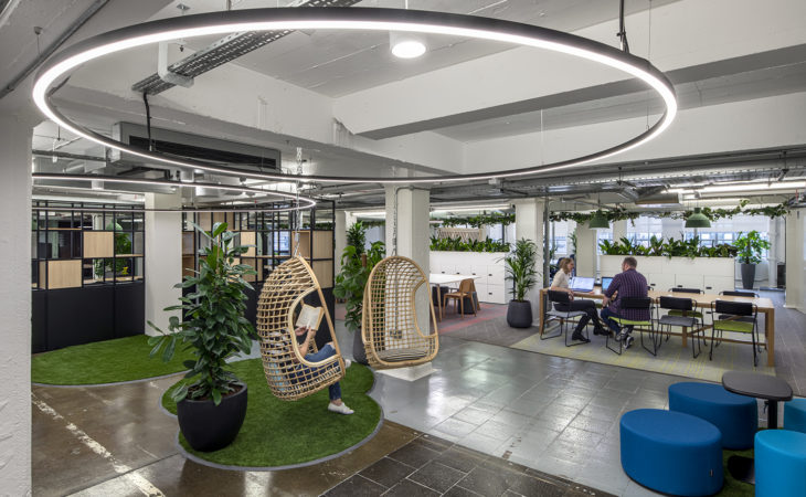 Un espacio de trabajo conectado del futuro para empresa fintech