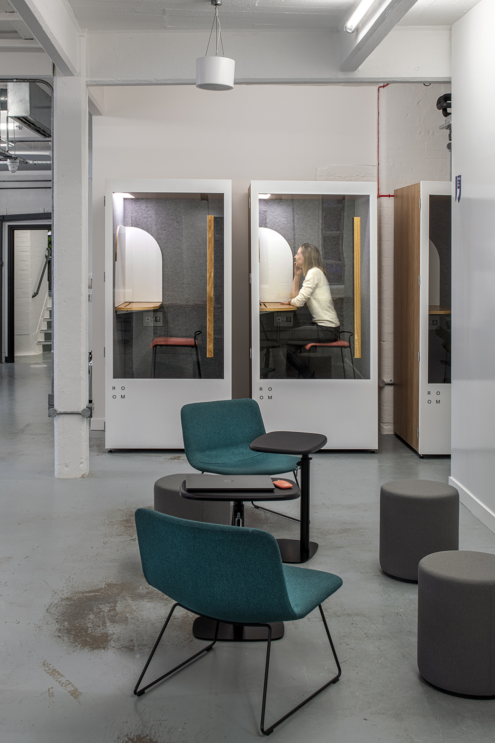 ROOM booths at Wise’s London workplace are made from recycled plastic bottles