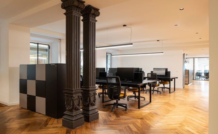 A loft-style office with an industrial flavour