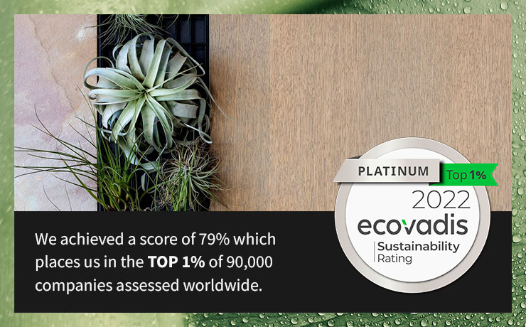 Tétris has obtained the 2022 EcoVadis Platinum level for its performance on sustainability in the last twelve months and improves its score to 79/100.