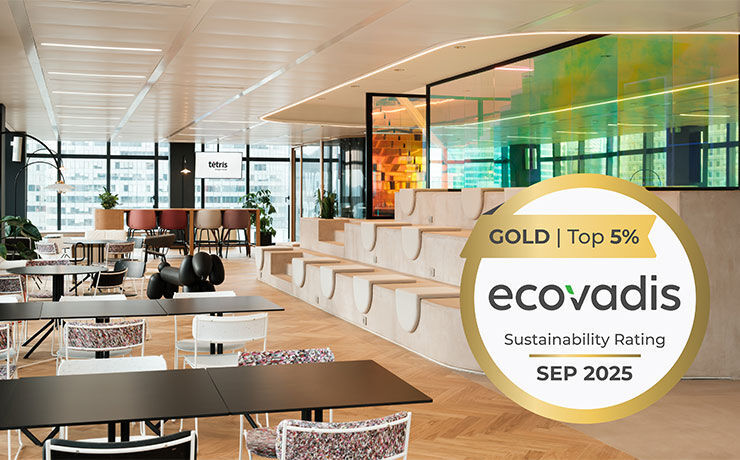 Tétris receives EcoVadis Gold Medal and secures TOP 1% position in the Design & Build sector